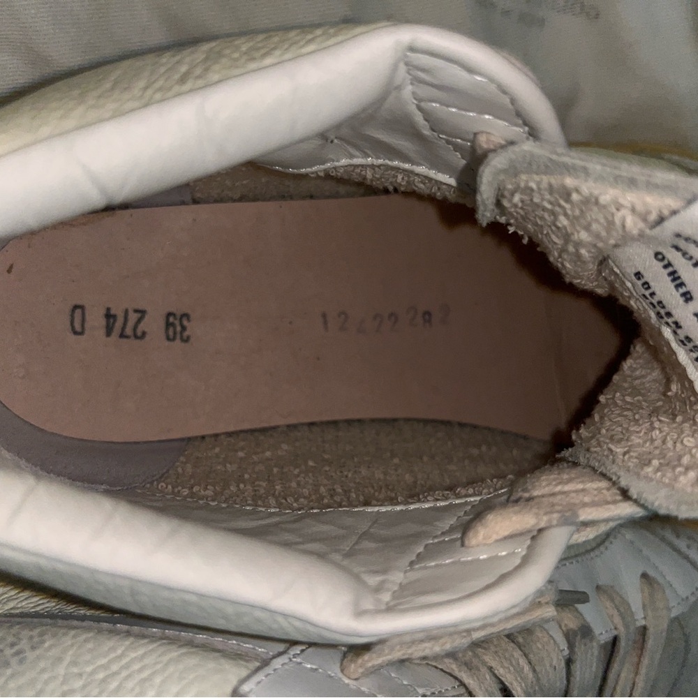 Golden Goose Midstar White and Tan Sneakers - Picture 11 of 14